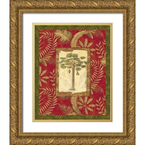 Exotica Palm I Gold Ornate Wood Framed Art Print with Double Matting by Audrey, Charlene