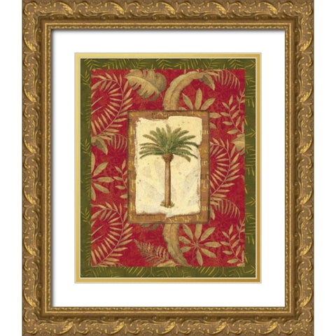 Exotica Palm II Gold Ornate Wood Framed Art Print with Double Matting by Audrey, Charlene