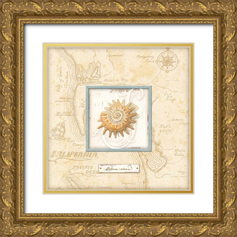 Sea Treasure III Gold Ornate Wood Framed Art Print with Double Matting by Audrey, Charlene