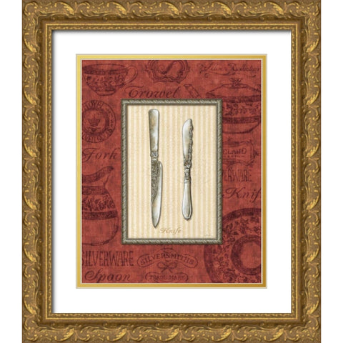 Knife Gold Ornate Wood Framed Art Print with Double Matting by Audrey, Charlene