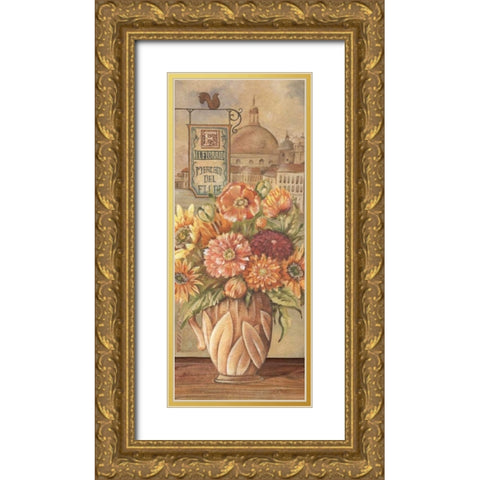Bouquet from Italy Gold Ornate Wood Framed Art Print with Double Matting by Audrey, Charlene
