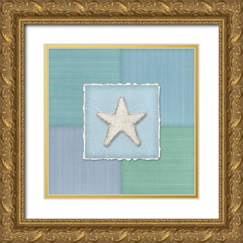 Blue Sea I Gold Ornate Wood Framed Art Print with Double Matting by Audrey, Charlene