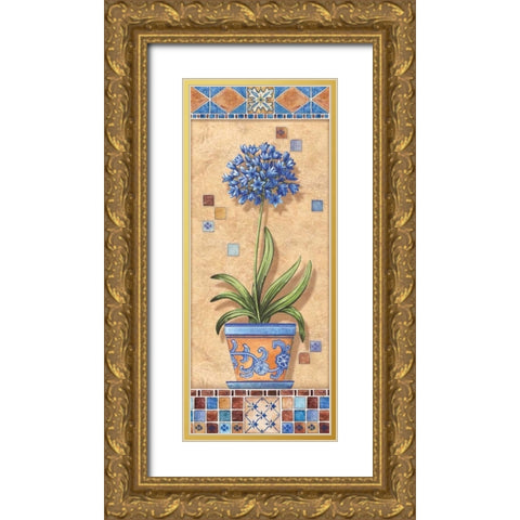 Flower in Greece III Gold Ornate Wood Framed Art Print with Double Matting by Audrey, Charlene