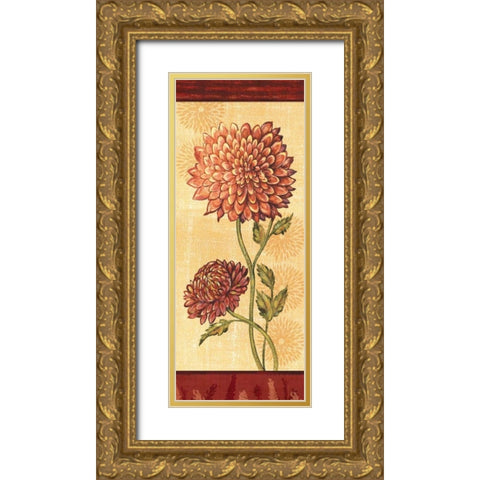 Dahlia I Gold Ornate Wood Framed Art Print with Double Matting by Audrey, Charlene