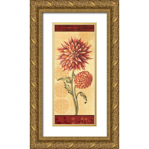 Dahlia II Gold Ornate Wood Framed Art Print with Double Matting by Audrey, Charlene