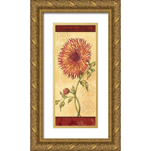 Dahlia III Gold Ornate Wood Framed Art Print with Double Matting by Audrey, Charlene