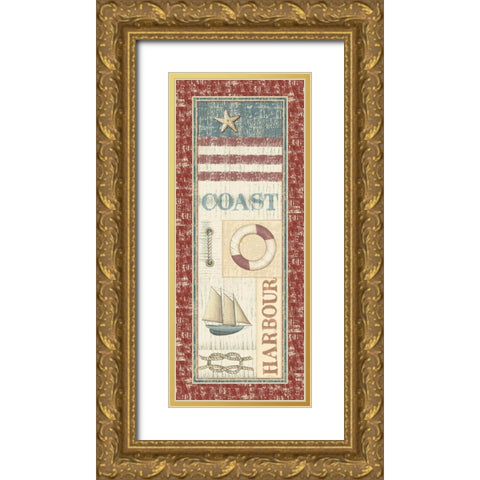 Coastal I Gold Ornate Wood Framed Art Print with Double Matting by Audrey, Charlene