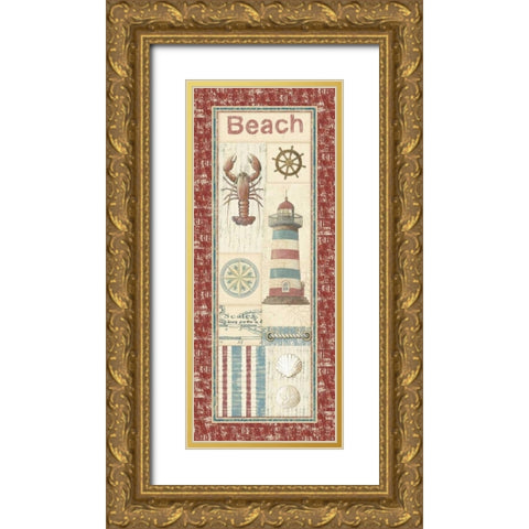 Coastal II Gold Ornate Wood Framed Art Print with Double Matting by Audrey, Charlene