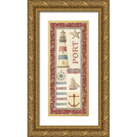Coastal III Gold Ornate Wood Framed Art Print with Double Matting by Audrey, Charlene