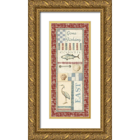 Coastal IV Gold Ornate Wood Framed Art Print with Double Matting by Audrey, Charlene