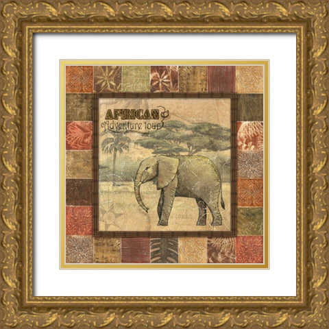 Safari II Gold Ornate Wood Framed Art Print with Double Matting by Audrey, Charlene
