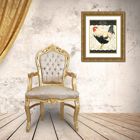 Le Coq II Gold Ornate Wood Framed Art Print with Double Matting by Babbit, Gwendolyn