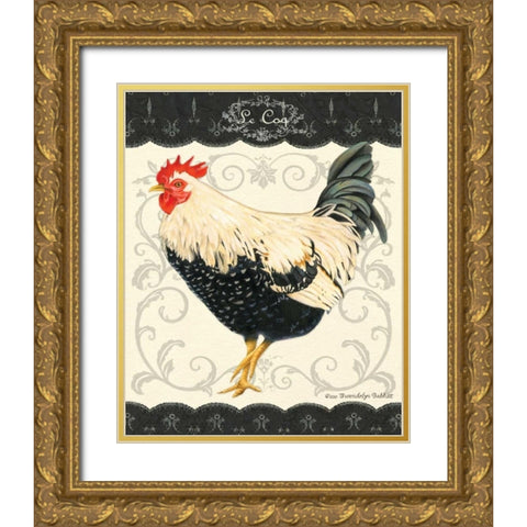 Le Coq II Gold Ornate Wood Framed Art Print with Double Matting by Babbit, Gwendolyn