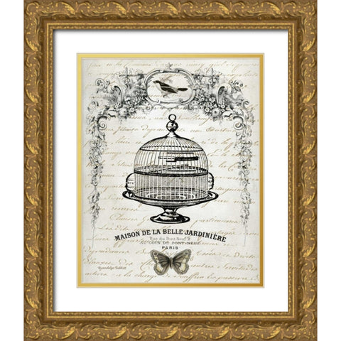 French Birdcage I Gold Ornate Wood Framed Art Print with Double Matting by Babbit, Gwendolyn