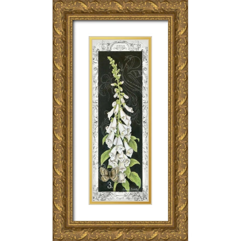 Foxglove Gold Ornate Wood Framed Art Print with Double Matting by Babbitt, Gwendolyn