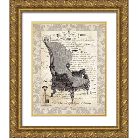 French Chair I Gold Ornate Wood Framed Art Print with Double Matting by Babbitt, Gwendolyn