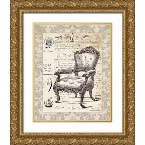 French Chair II Gold Ornate Wood Framed Art Print with Double Matting by Babbitt, Gwendolyn