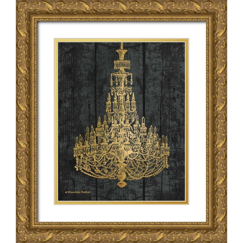 Gold Chandelier I Gold Ornate Wood Framed Art Print with Double Matting by Babbitt, Gwendolyn