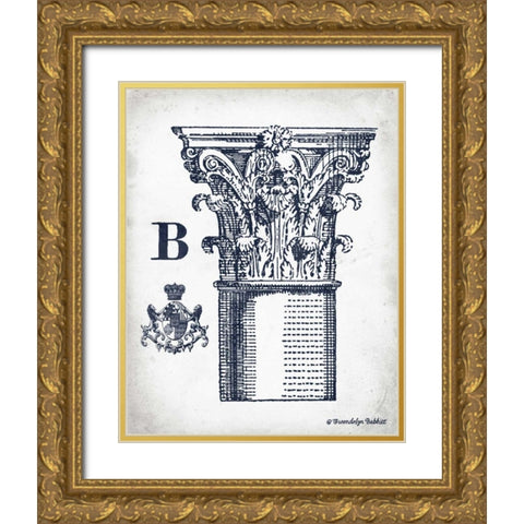 Indigo Column B Gold Ornate Wood Framed Art Print with Double Matting by Babbitt, Gwendolyn