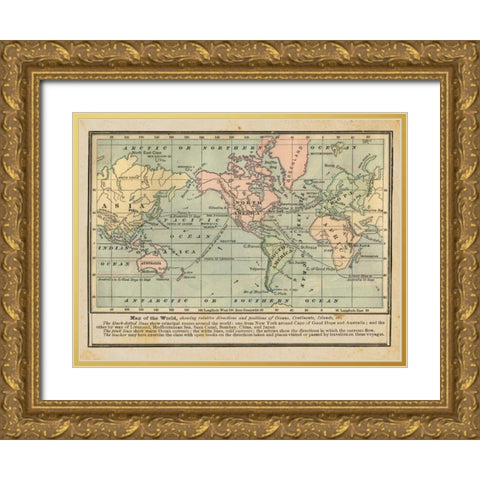 World Map I Gold Ornate Wood Framed Art Print with Double Matting by Babbit, Gwendolyn