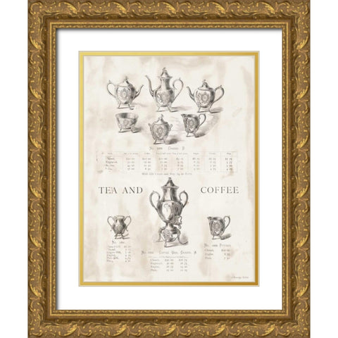 Tea and Coffee Gold Ornate Wood Framed Art Print with Double Matting by Babbitt, Gwendolyn