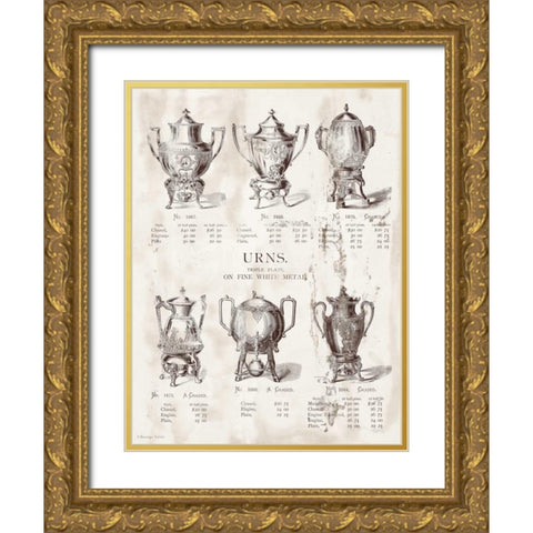 Urns Gold Ornate Wood Framed Art Print with Double Matting by Babbitt, Gwendolyn
