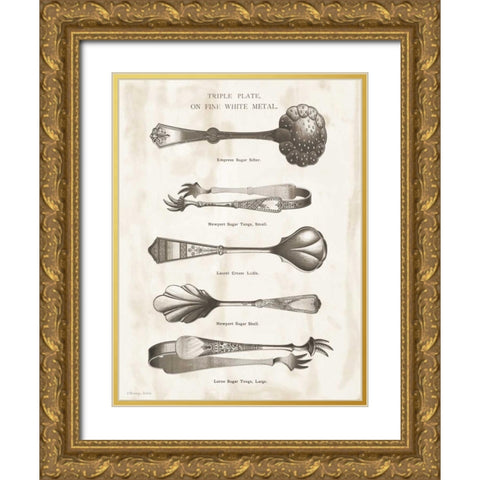 Serving Utensils I Gold Ornate Wood Framed Art Print with Double Matting by Babbitt, Gwendolyn