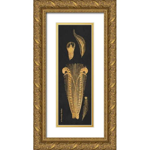 Gold Feathers I Gold Ornate Wood Framed Art Print with Double Matting by Babbitt, Gwendolyn