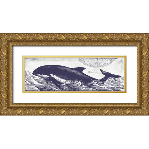 Whale on Cream II Gold Ornate Wood Framed Art Print with Double Matting by Babbitt, Gwendolyn