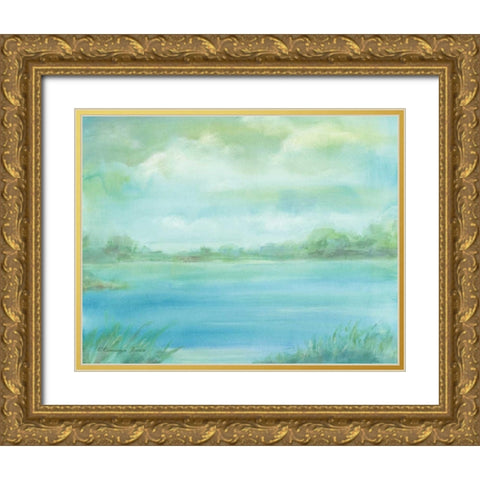 Marsh Gold Ornate Wood Framed Art Print with Double Matting by Babbitt, Gwendolyn