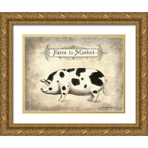 Farm to Market Gold Ornate Wood Framed Art Print with Double Matting by Babbitt, Gwendolyn