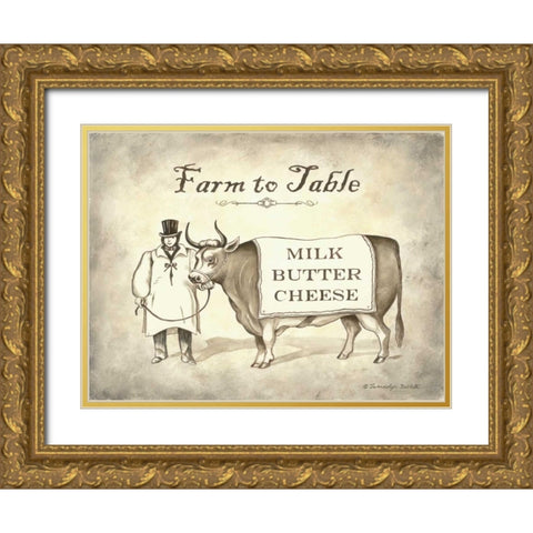 Farm to Table Gold Ornate Wood Framed Art Print with Double Matting by Babbitt, Gwendolyn