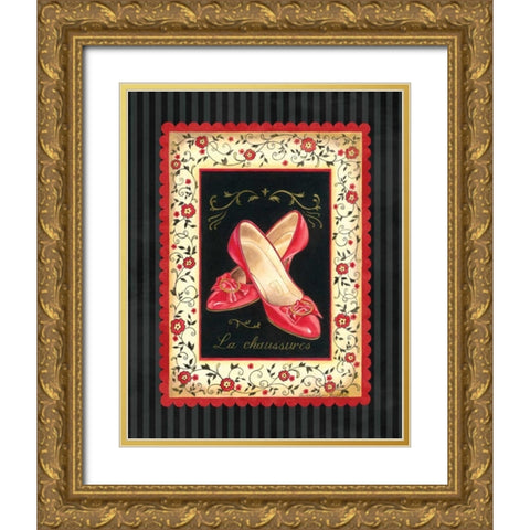 Dressed in Red III Gold Ornate Wood Framed Art Print with Double Matting by Babbitt, Gwendolyn