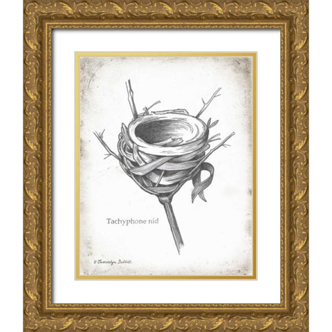 French Bird Nest I Gold Ornate Wood Framed Art Print with Double Matting by Babbitt, Gwendolyn