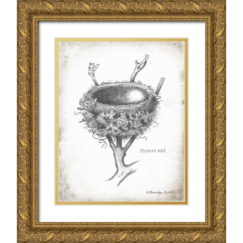 French Bird Nest II Gold Ornate Wood Framed Art Print with Double Matting by Babbitt, Gwendolyn
