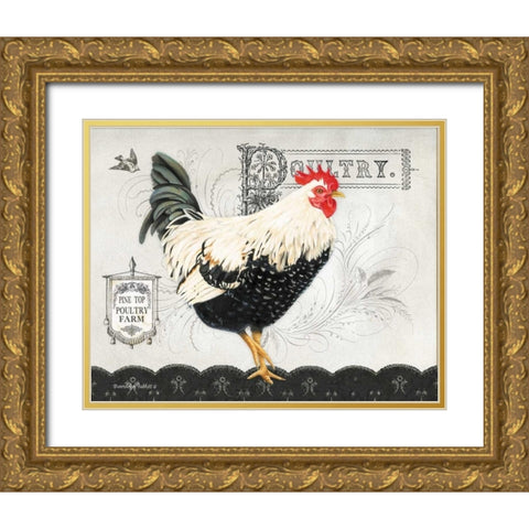 Poultry Farm II Gold Ornate Wood Framed Art Print with Double Matting by Babbitt, Gwendolyn