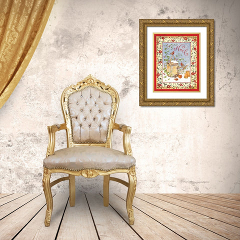 Noel Gold Ornate Wood Framed Art Print with Double Matting by Babbitt, Gwendolyn