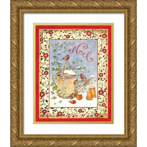 Noel Gold Ornate Wood Framed Art Print with Double Matting by Babbitt, Gwendolyn