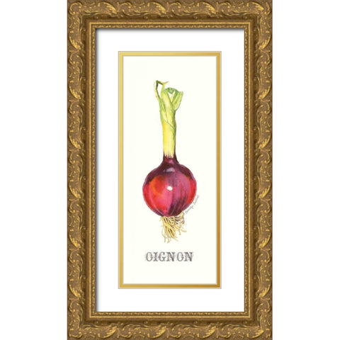 Oignon Gold Ornate Wood Framed Art Print with Double Matting by Babbitt, Gwendolyn