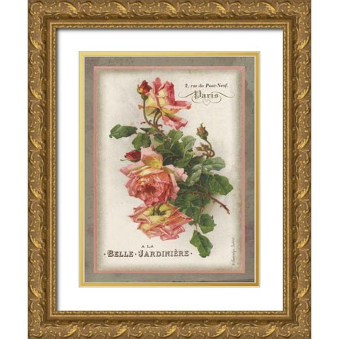 French Rose I Gold Ornate Wood Framed Art Print with Double Matting by Babbitt, Gwendolyn