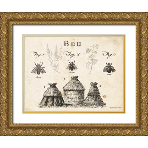 Bee Chart I Gold Ornate Wood Framed Art Print with Double Matting by Babbitt, Gwendolyn