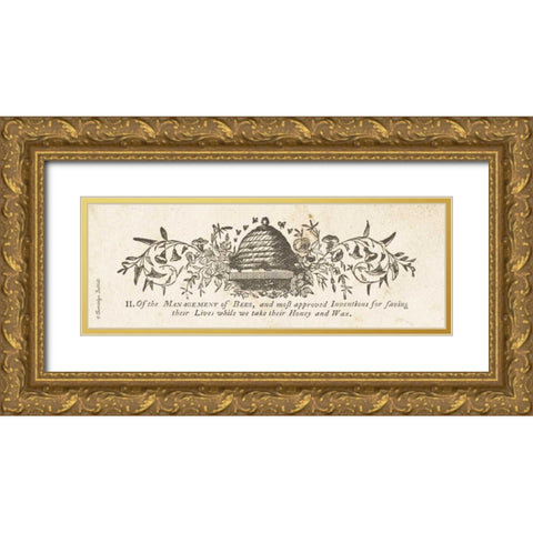 Bee Hive Panel Gold Ornate Wood Framed Art Print with Double Matting by Babbitt, Gwendolyn