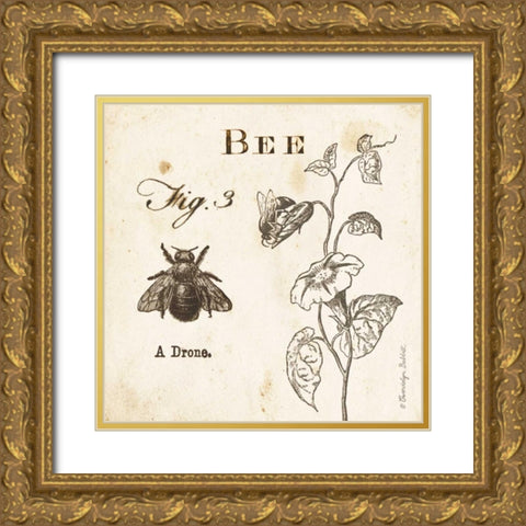 Bee Fig 3 Gold Ornate Wood Framed Art Print with Double Matting by Babbitt, Gwendolyn