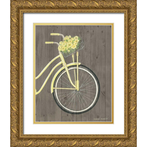 Spring Bike II Gold Ornate Wood Framed Art Print with Double Matting by Babbitt, Gwendolyn