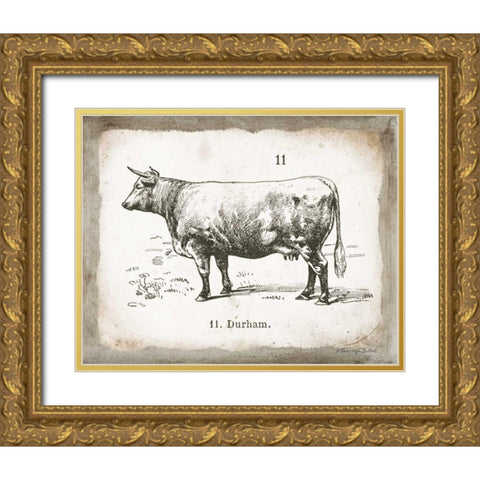 French Cow II Gold Ornate Wood Framed Art Print with Double Matting by Babbitt, Gwendolyn