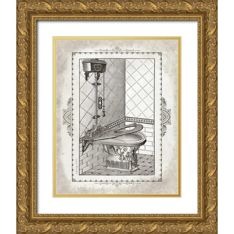 Victorian Toilet II Gold Ornate Wood Framed Art Print with Double Matting by Babbitt, Gwendolyn