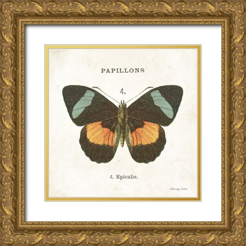 Butterfly IV Gold Ornate Wood Framed Art Print with Double Matting by Babbitt, Gwendolyn