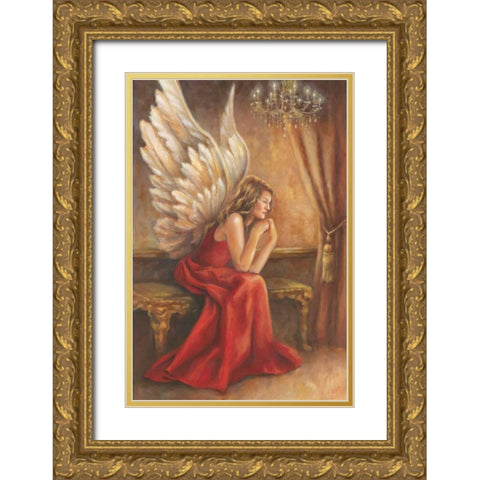 Angel Gold Ornate Wood Framed Art Print with Double Matting by Belamar, Ella