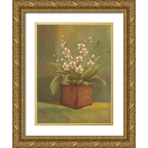 Orchids I Gold Ornate Wood Framed Art Print with Double Matting by Belamar, Ella