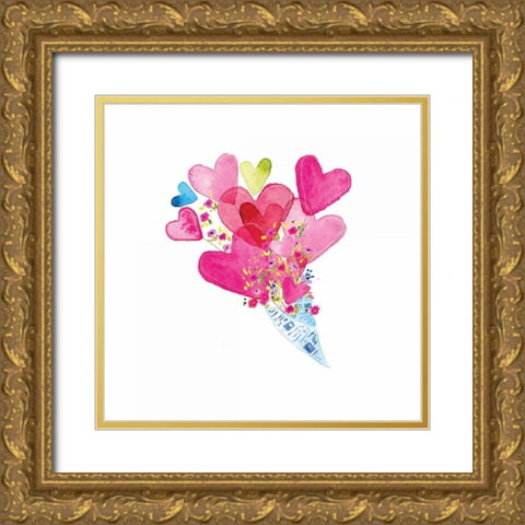 I Heart You I Gold Ornate Wood Framed Art Print with Double Matting by Berrenson, Sara